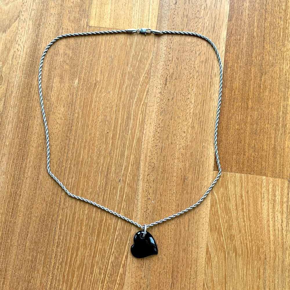Michael Anthony Blackberry Onyx Heart with Stainless Chain